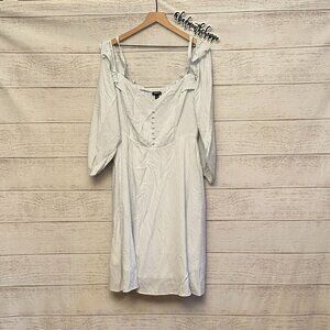 *Torrid Blue White Pinstripe Cold Shoulder Dress Plus 1